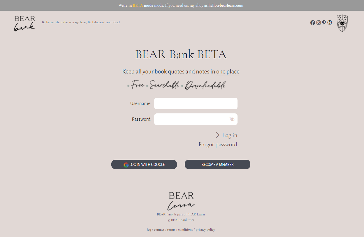 Put my Quotes + Analyses in BEAR Bank